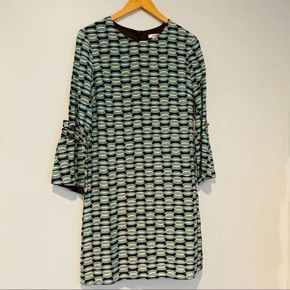 Tyler Boe Geometric Print Bell Sleeve Dress